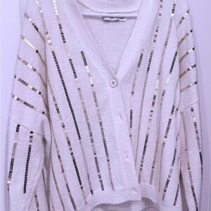 New York & Company Sequin Stripe Cardigan ✨🤍